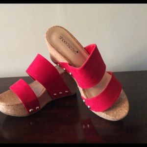 Red Wedges w/embellishments